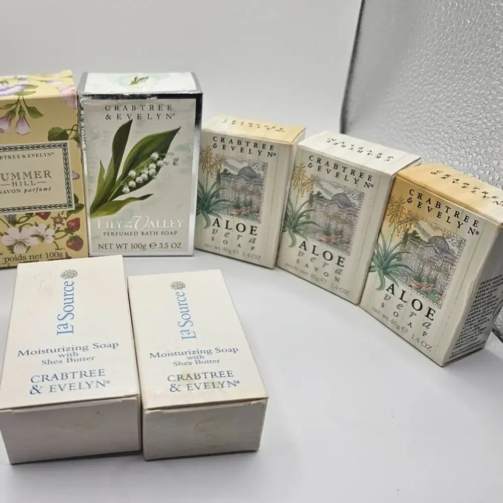 Variety Crabtree & Evelyn Bar‎ Soaps New (Summer Hill, Lily of the Valley, Aloe)